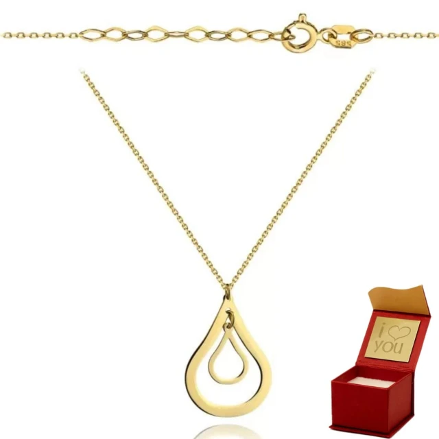 Halskette Gold hängende Doppeltropfen