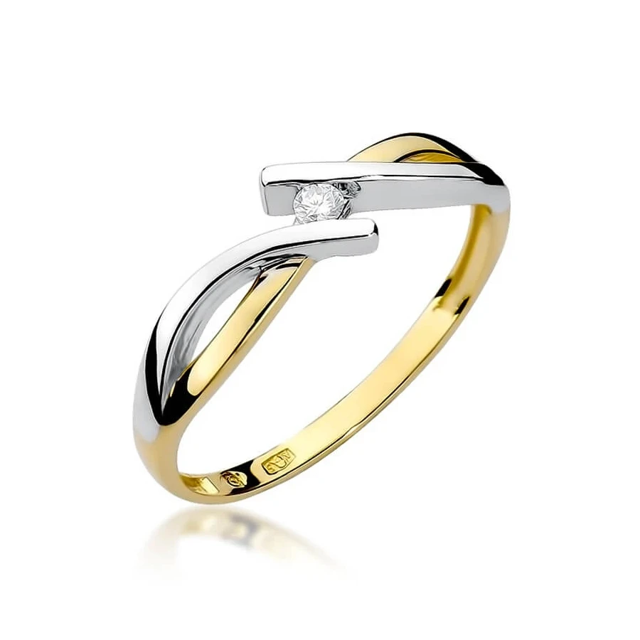 Złoty pierścionek z diamentem EY-191 0,04ct