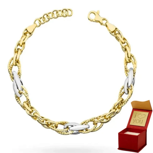 Bransoletka złota z kolekcji "GRANDE" z białym złotem