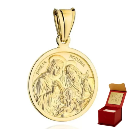 Medalik złoty Święta Rodzina