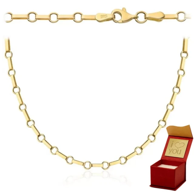 Halskette aus Kreis und Ovalen abwechselnd 45 cm