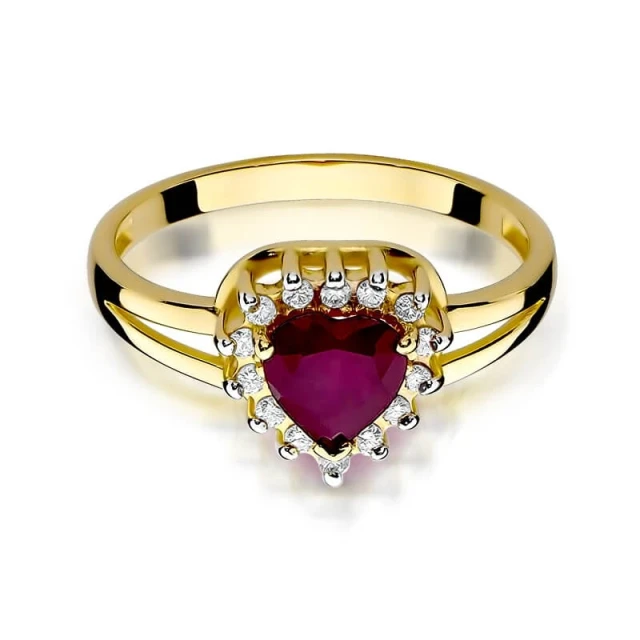 Gold Ring 585 mit Diamant Rubin 1,10ct