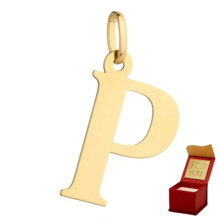 Zawieszka złota literka P duża