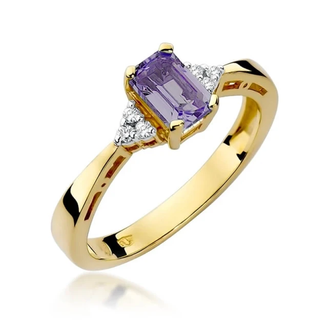 Goldring 585 mit Diamant-Amethyst 0,50ct