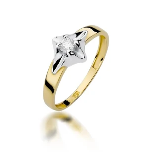Złoty pierścionek z diamentem EY-155 0,12ct