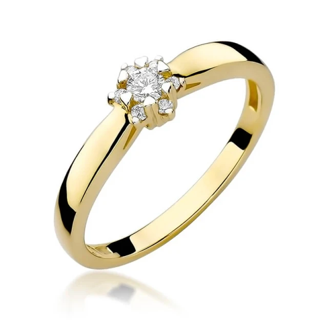 Gold Ring 585 mit Diamant Diamant Diamant 0.15ct