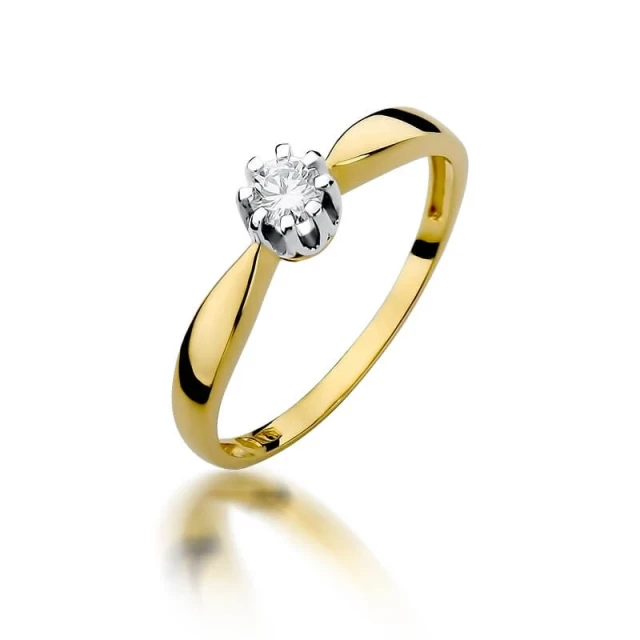 Gold Ring 585 mit Diamant Diamant Diamant 0.15ct