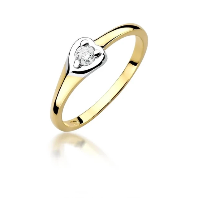 Gold Ring 585 mit Diamant Diamant Diamant 0.10ct