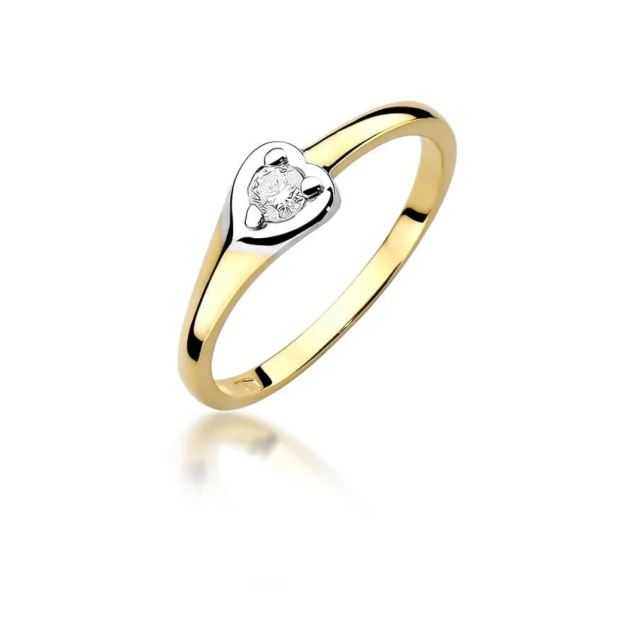 Złoty pierścionek z diamentem EY-430 0,10ct