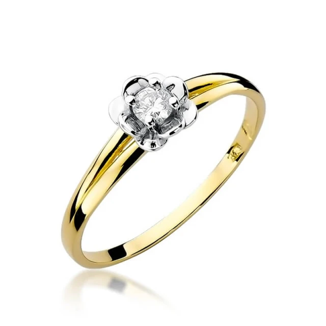 Gold Ring 585 mit Diamant Diamant Diamant 0.10ct