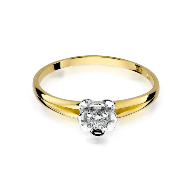 Gold Ring 585 mit Diamant Diamant Diamant 0.10ct