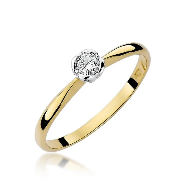 Gold Ring 585 mit Diamant Diamant Diamant 0.10ct