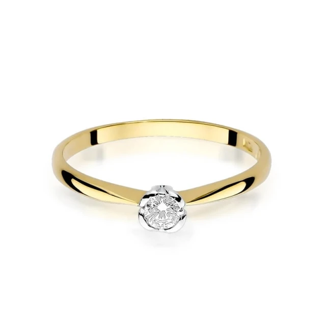 Gold Ring 585 mit Diamant Diamant Diamant 0.10ct