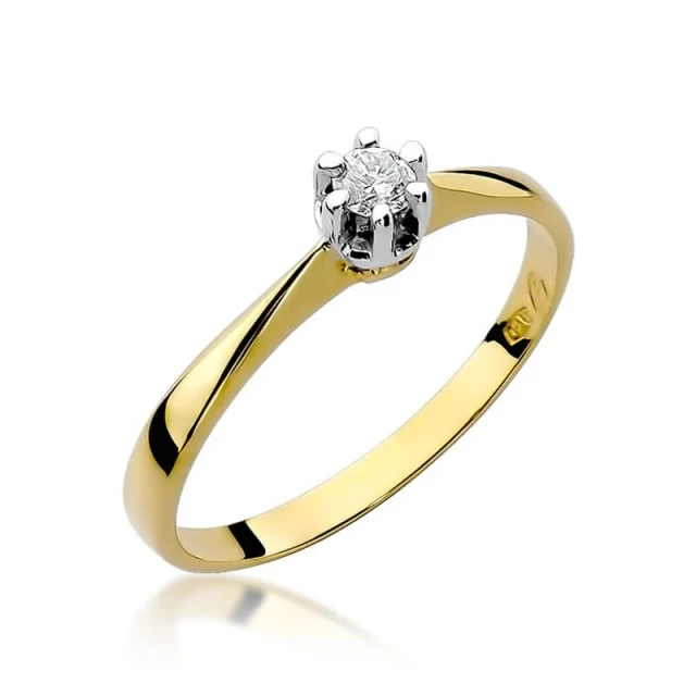 Gold Ring 585 mit Diamant Diamant Diamant 0.10ct