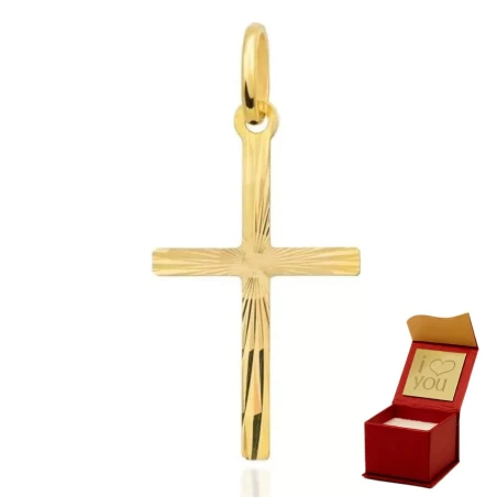Krzyżyk złoty diamentowany