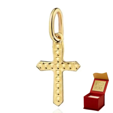 Krzyżyk złoty mały diamentowany
