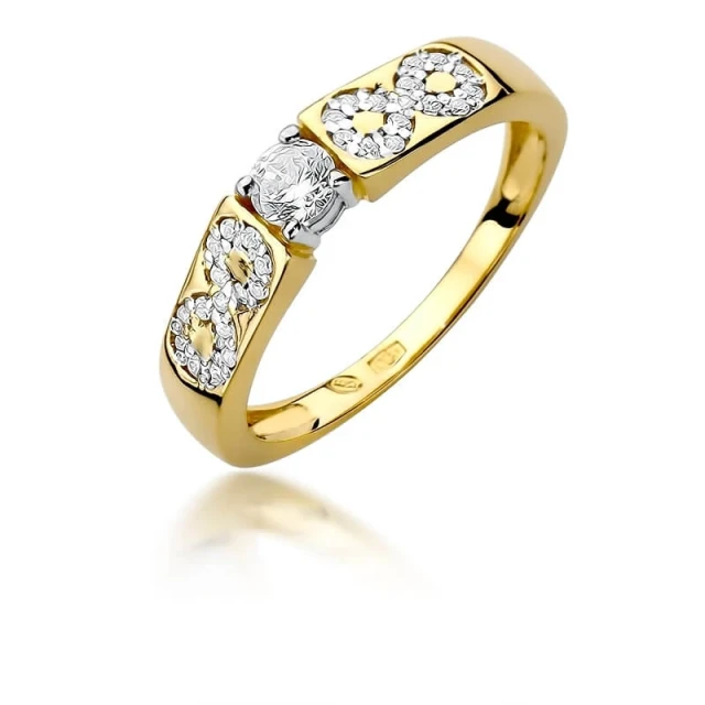 Gold Ring 585 mit Diamant Diamant Diamant 0.20ct