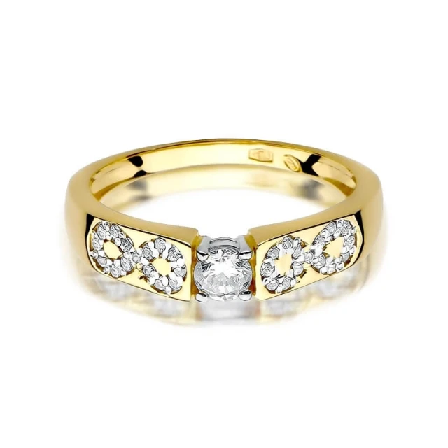 Gold Ring 585 mit Diamant Diamant Diamant 0.20ct