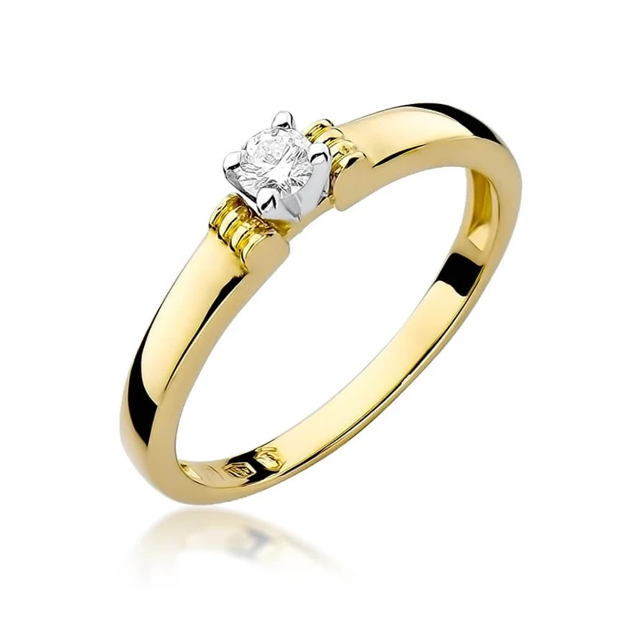 Złoty pierścionek z diamentem EY-81 0,15ct