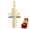 ⭐ Krzyżyk gładki z ukrzyżowanym Jezusem w białym złocie ♥ Ergold