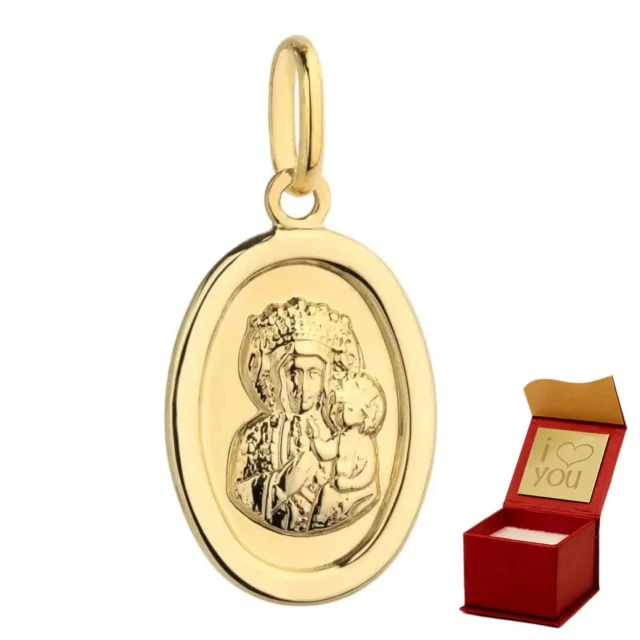 Medaille Unserer Lieben Frau von Tschenstochau Gold Oval pr. 585