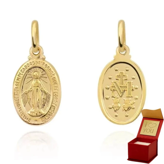 Wundertätige Medaille Anhänger medium gold pr. 585