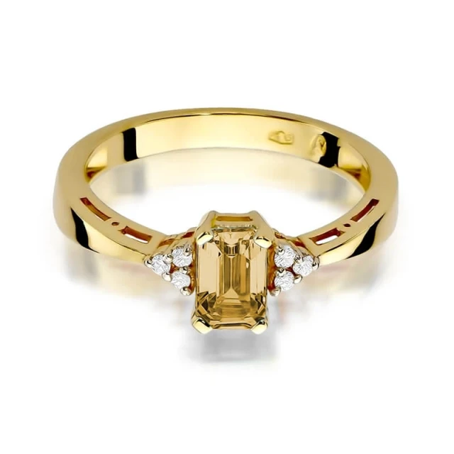 Gold Ring 585 mit Zitronendiamant 0,60ct