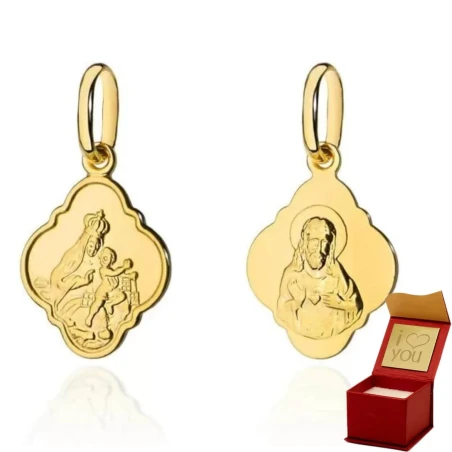 Medalik złoty szkaplerz jednostronnie matowy pr. 585