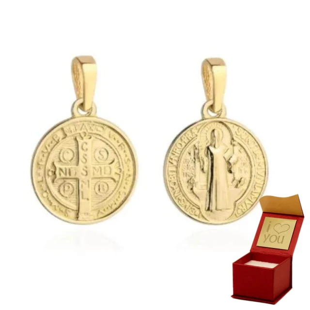 Medalik złoty święty Benedykt mały