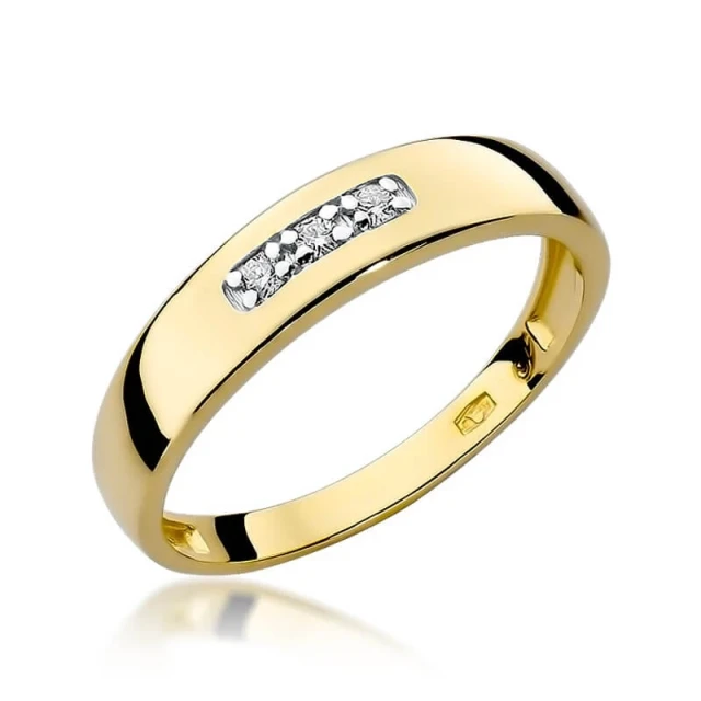 Gold Ring 585 mit Diamant Diamant Diamant 0.05ct