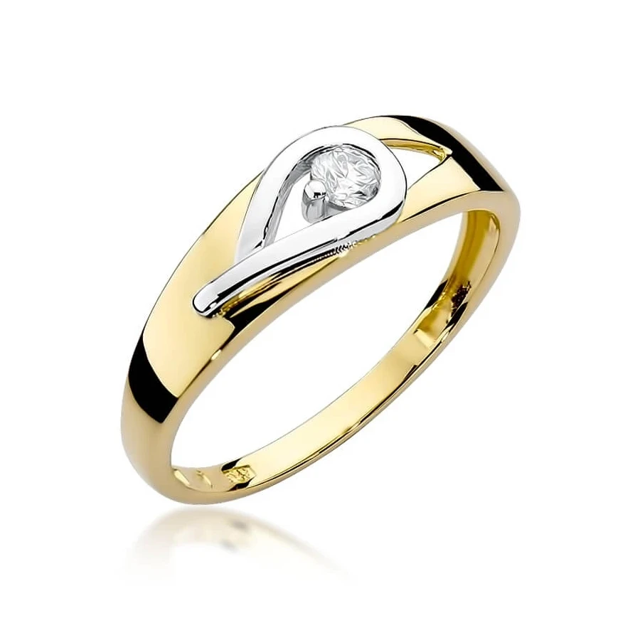 Złoty pierścionek z diamentem EY-253 0,12ct