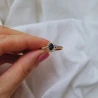 Złoty pierścionek zaręczynowy czarny kamień próba 585