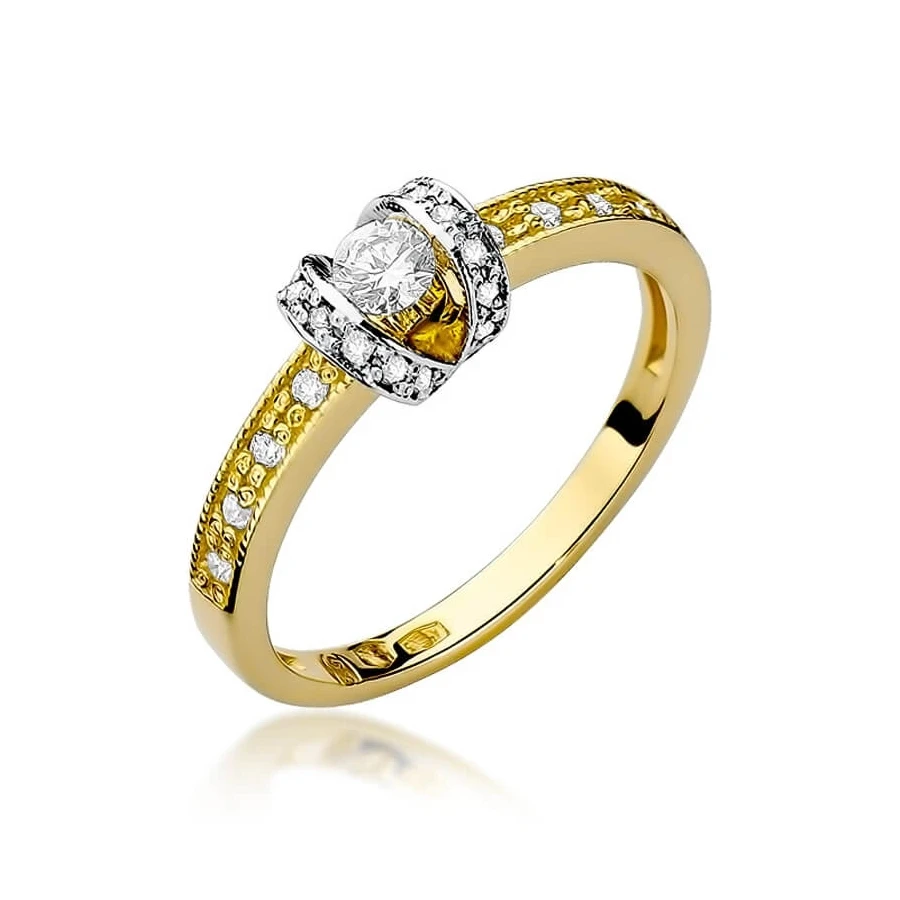 Złoty pierścionek z diamentem EY-162 0,25ct