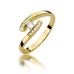 Złoty pierścionek z diamentem EY-372 0,19ct