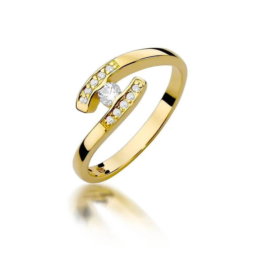 Złoty pierścionek z diamentem EY-372 0,19ct