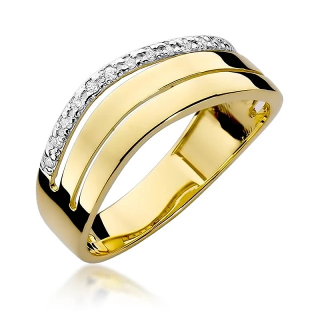 Gold Ring 585 mit Diamant Diamant Diamant 0.09ct