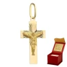 ⭐ Złoty krzyżyk z Jezusem w diamentowanej oprawie ♥ Ergold
