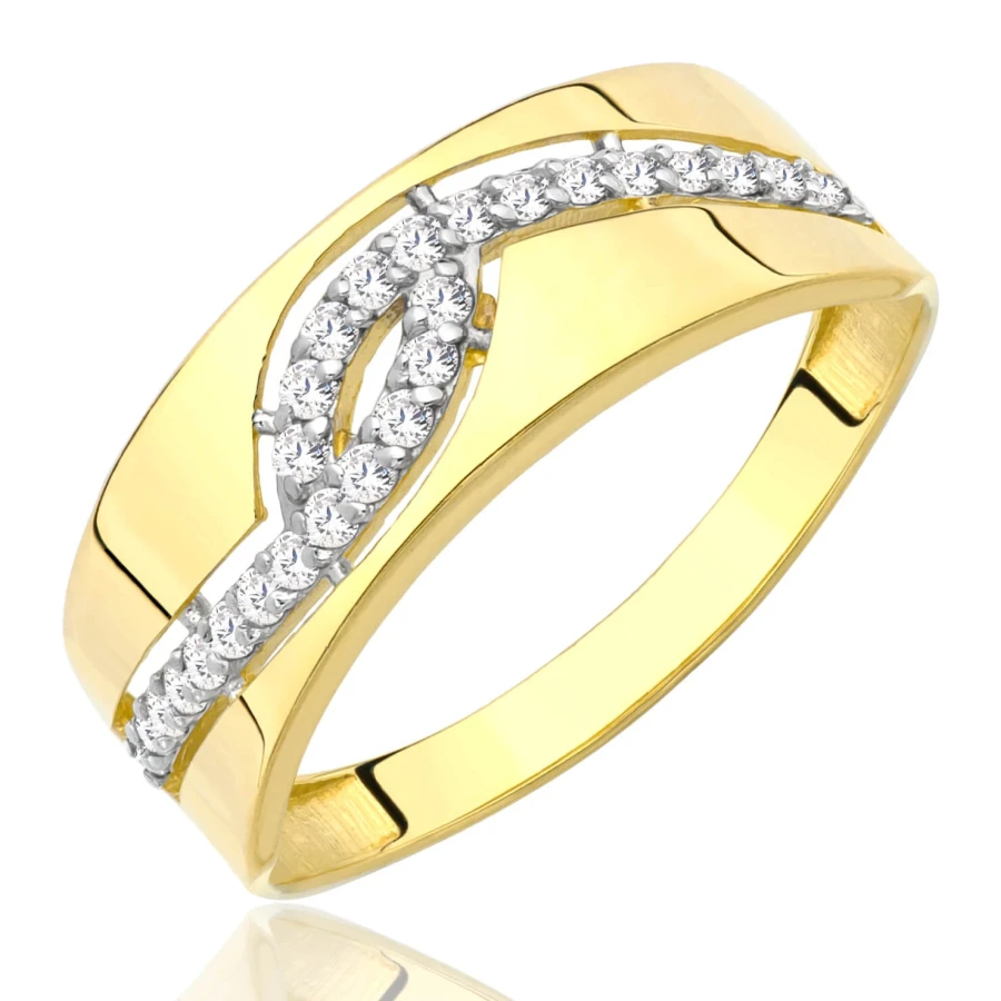 Gold Eingestreuter Ring Zirkonia-Geflecht prba 585 P1.23P | ergold