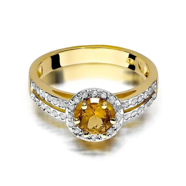 Gold Ring 585 mit Zitronendiamant 0,50ct