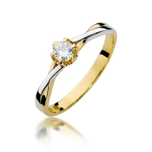 Złoty pierścionek z diamentem EY-340b 0,23ct