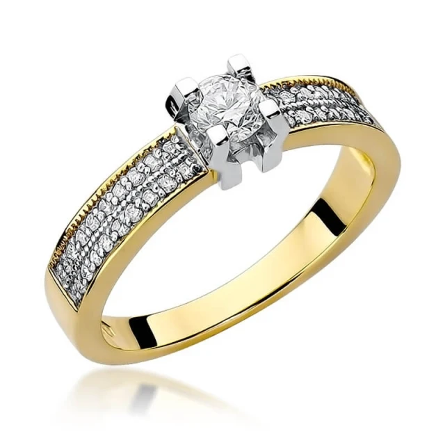 Gold Ring 585 mit Diamant Diamant Diamant 0.48ct
