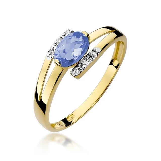 Gold Ring 585 mit Diamant Tansanit 0,40ct