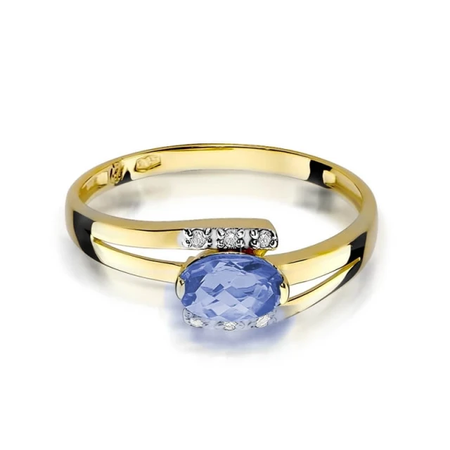 Gold Ring 585 mit Diamant Tansanit 0,40ct