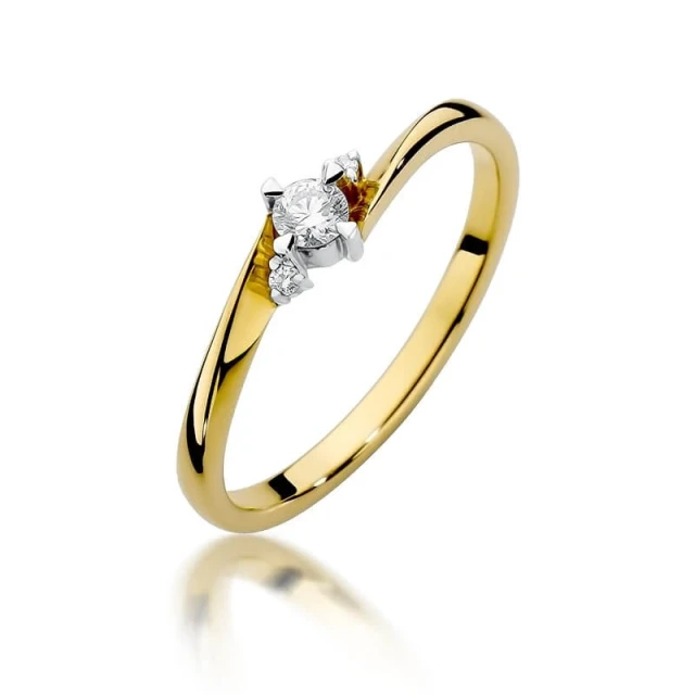 Gold Ring 585 mit Diamant Diamant Diamant 0.12ct