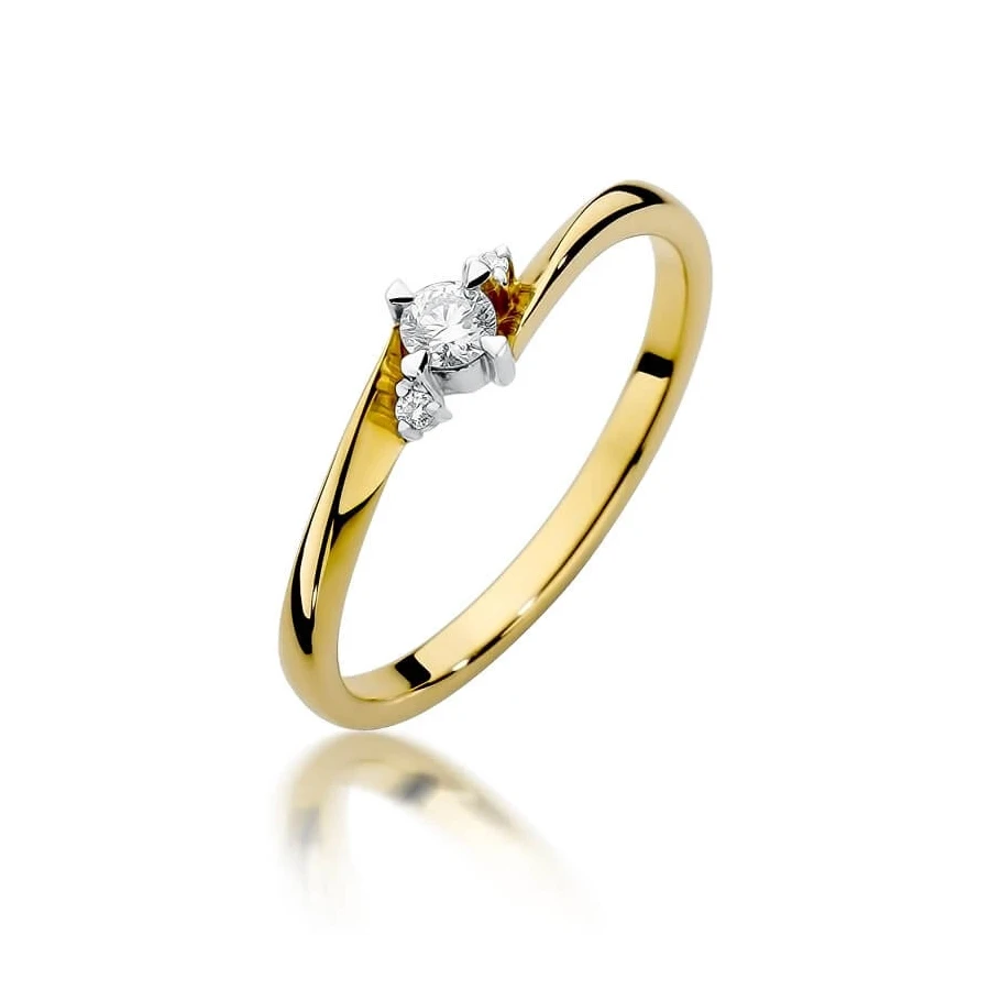 Złoty pierścionek z diamentem EY-346 0,12ct