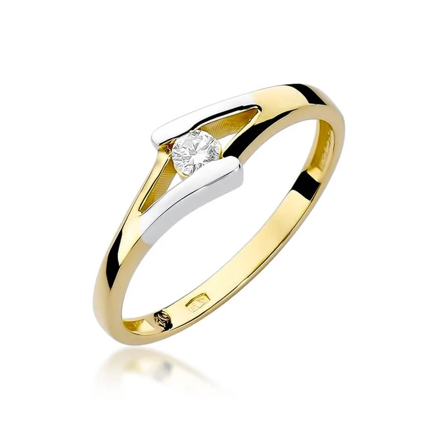Złoty pierścionek z diamentem EY-250 0,10ct