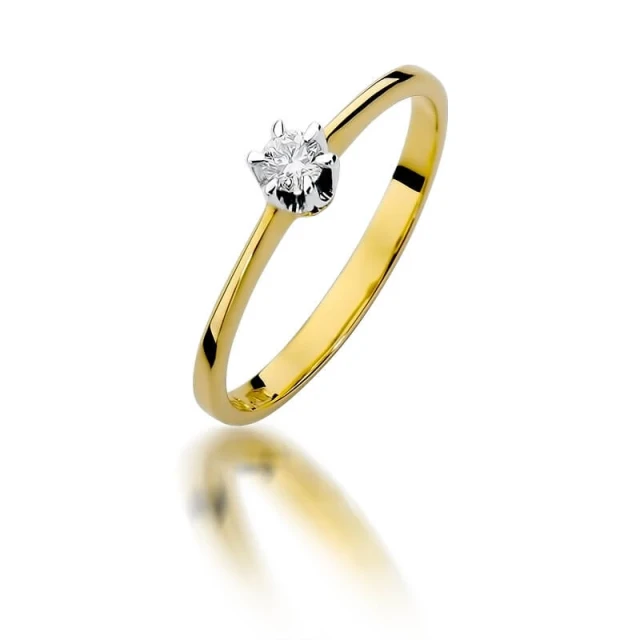 Gold Ring 585 mit Diamant Diamant Diamant 0.10ct