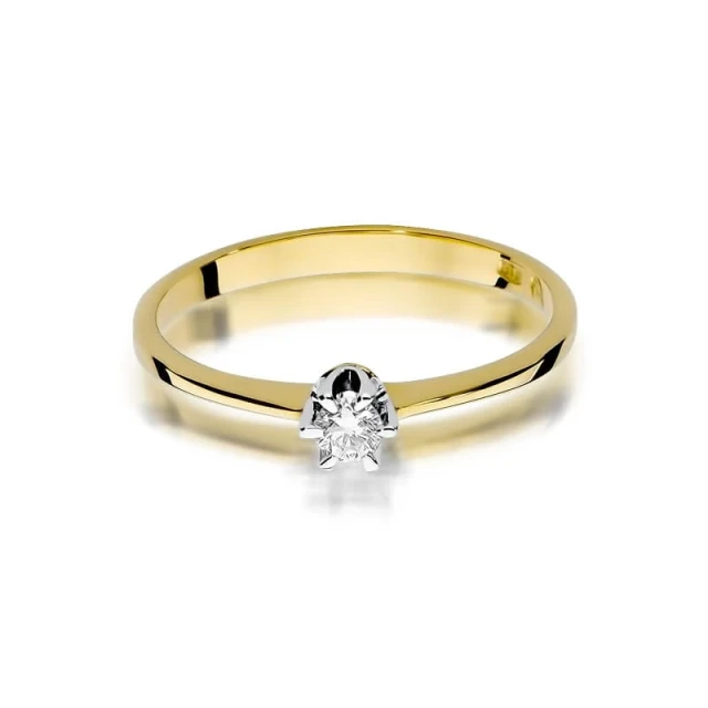 Gold Ring 585 mit Diamant Diamant Diamant 0.10ct