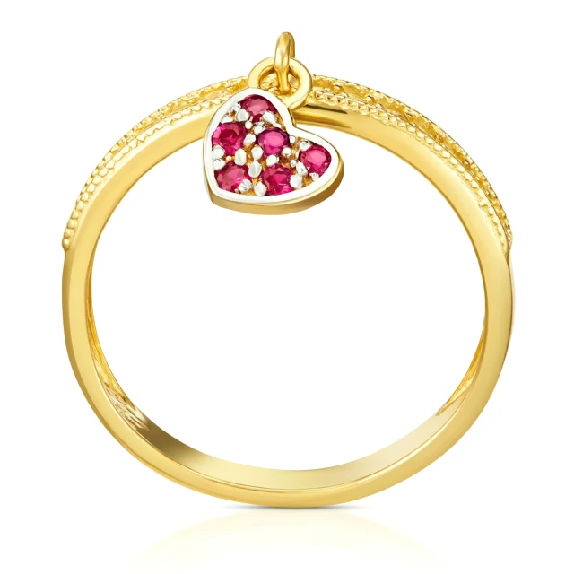 copy of Goldener Ring Hängendes Herz Schwarz