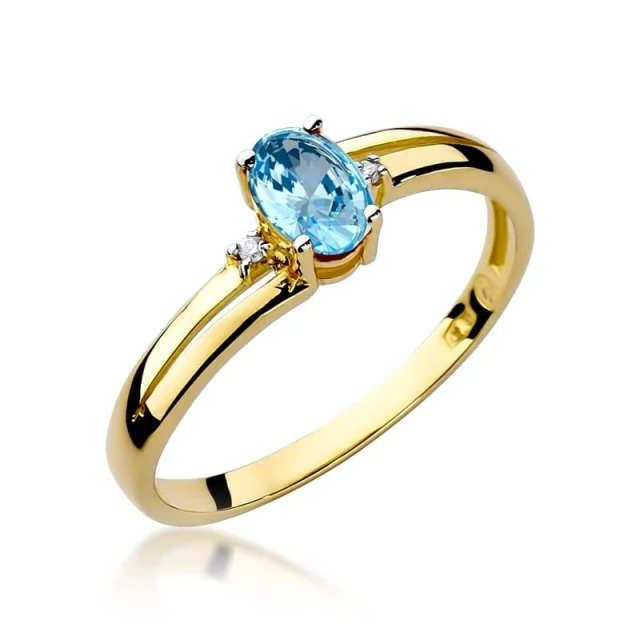 Goldring 585 mit Diamanttopaz 0,50ct